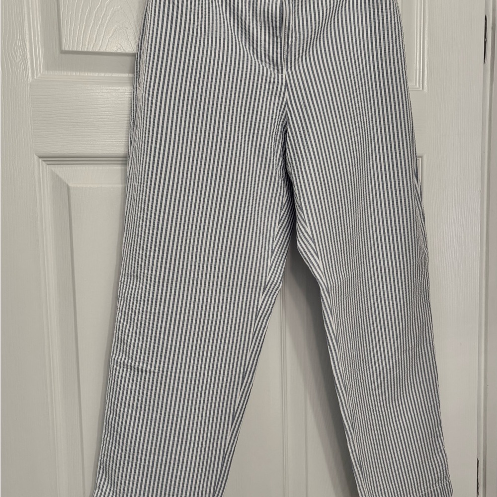 Talbots Blue and White Striped Crops